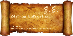 Zárug Eufrozina névjegykártya